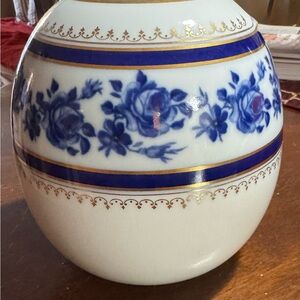 Classic White and Blue Floral Vase